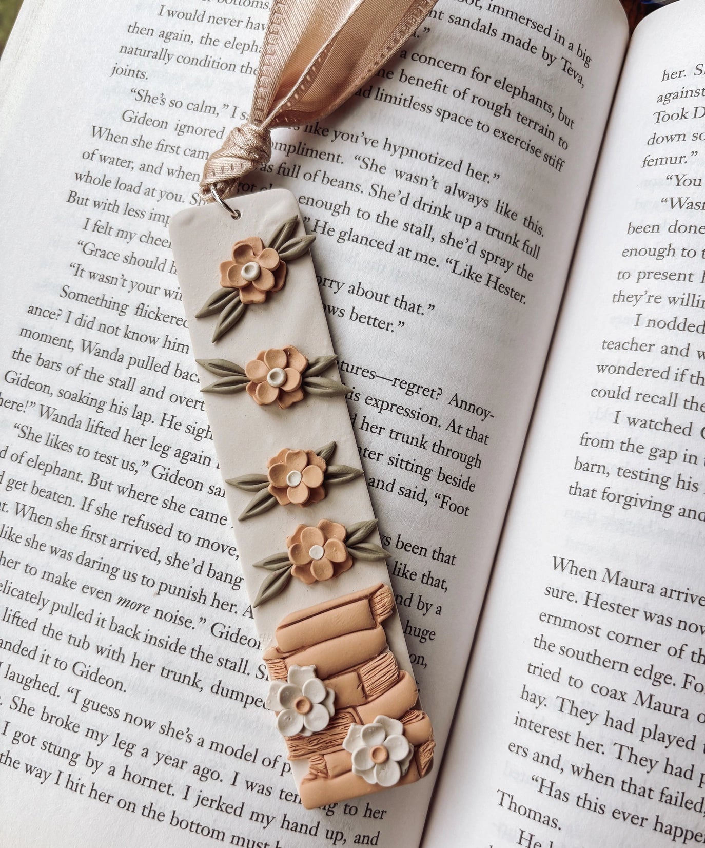 Bookmark - Floral Clay