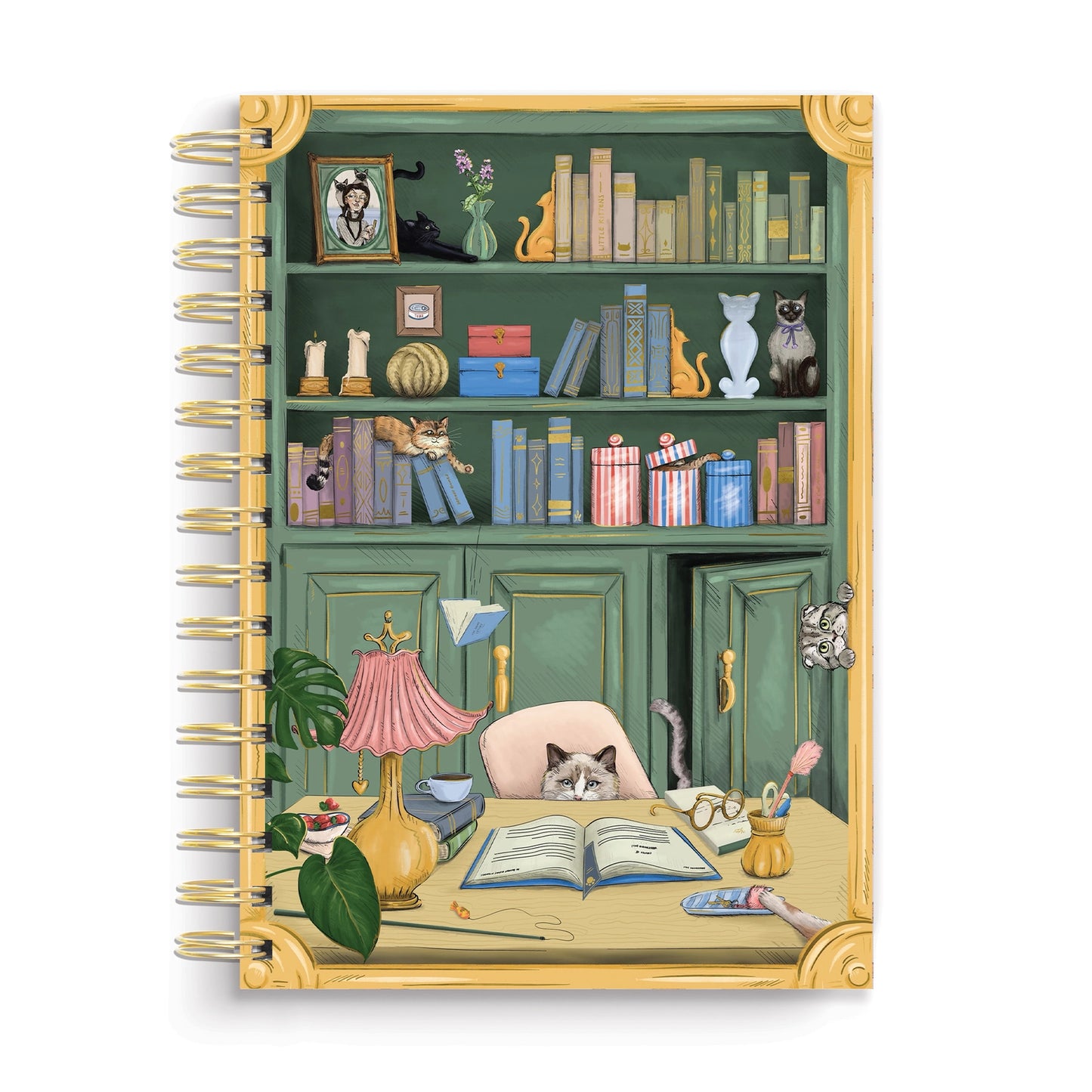 Spiral Notebook: Cat Library