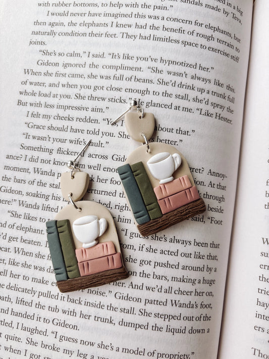 Earrings - Coffee & Books