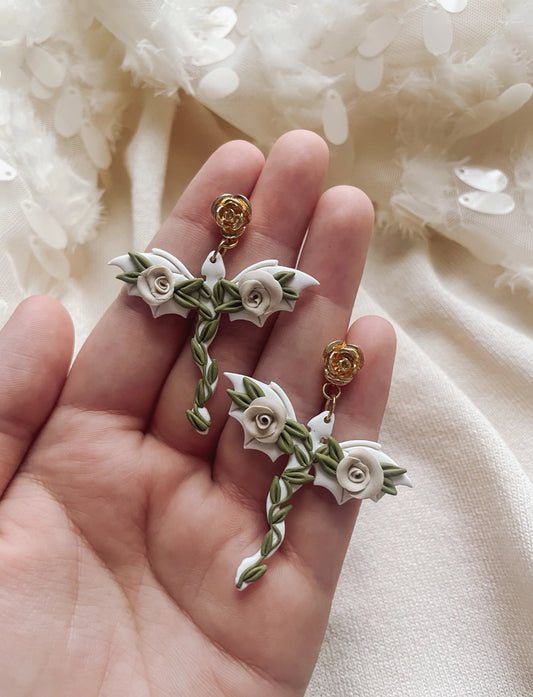 Earrings - Floral Dragon