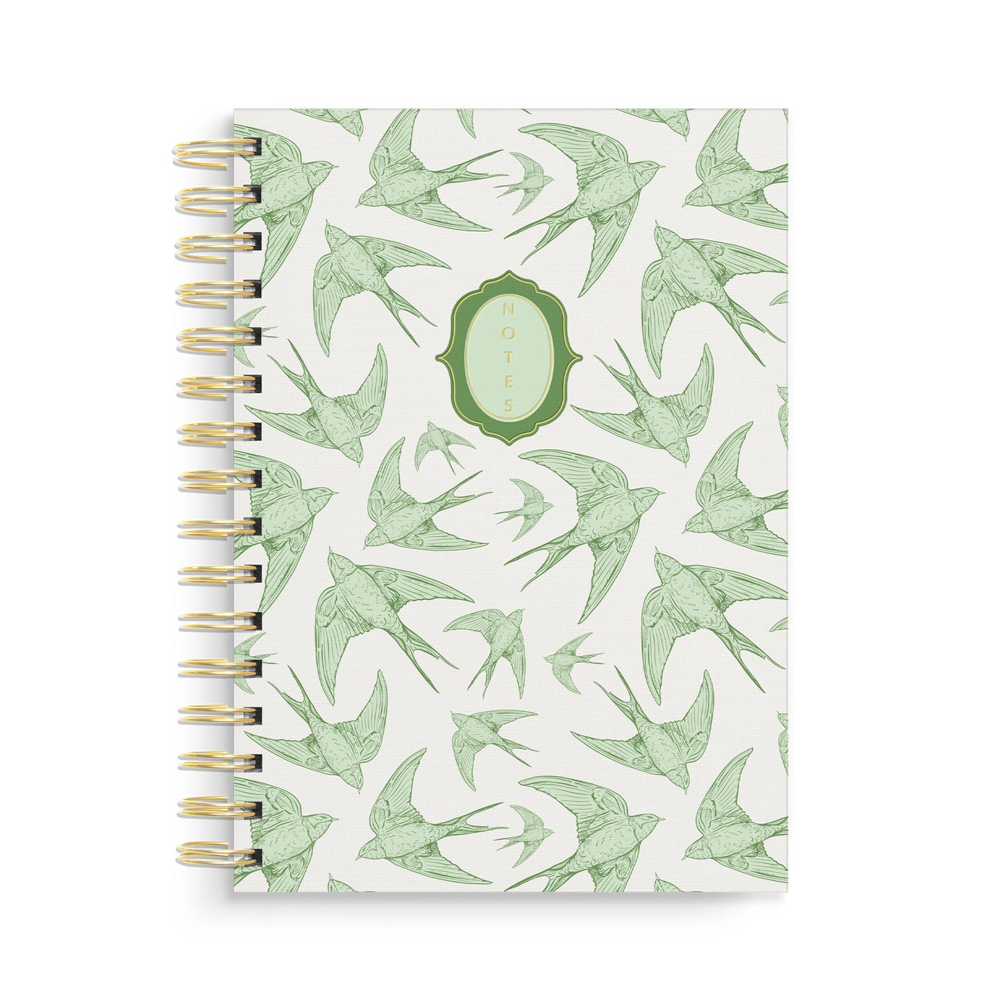 Spiral Notebook: Green Swallows
