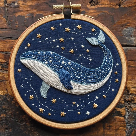 Embroidery Kit - Celestial Whale